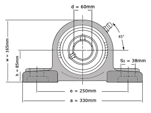 IBB Flange Bearing Standing UCP312 (60mm)