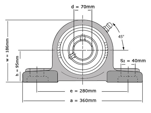 IBB Flange Bearing Standing UCP314 (70mm)