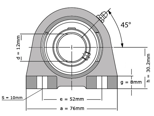 IBB Flange Bearing Standing UCPA201 (12mm)