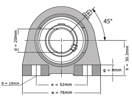 IBB Flange Bearing Standing UCPA204 (20mm)
