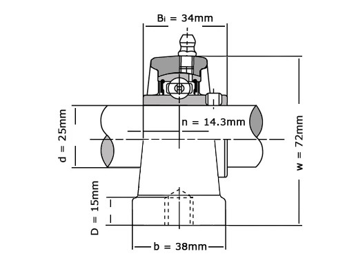IBB Flange Bearing Standing UCPA205 (25mm)