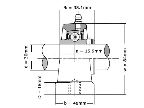IBB Flange Bearing Standing UCPA206 (30mm)
