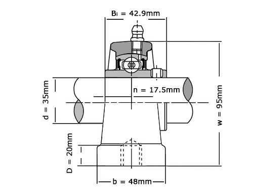 IBB Flange Bearing Standing UCPA207 (35mm)