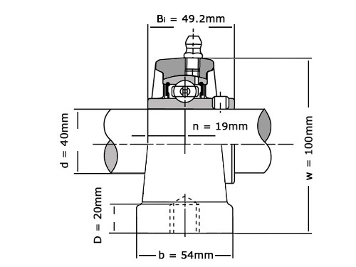 IBB Flange Bearing Standing UCPA208 (40mm)