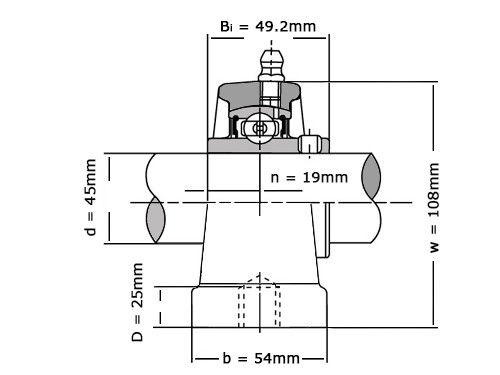 IBB Flange Bearing Standing UCPA209 (45mm)