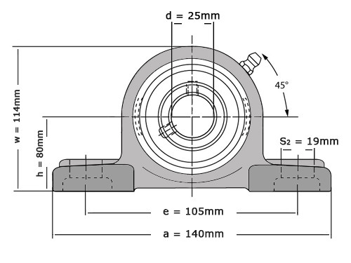 IBB Lagerblok Staand UCPH205 (25mm)