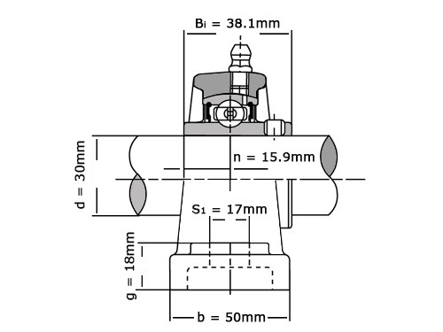 IBB Lagerblok Staand UCPH206 (30mm)