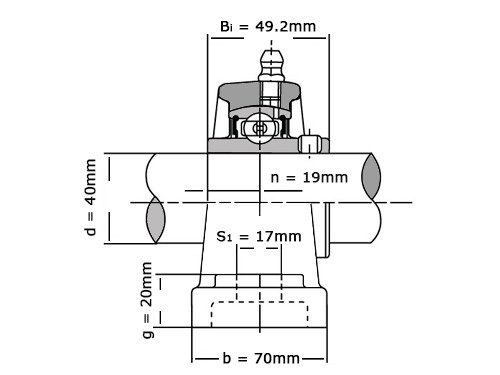 IBB Lagerblok Staand UCPH208 (40mm)