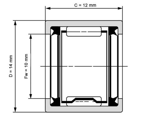 INA Naaldhulslager HK1012 RS FPM L271 (10x14x12mm)