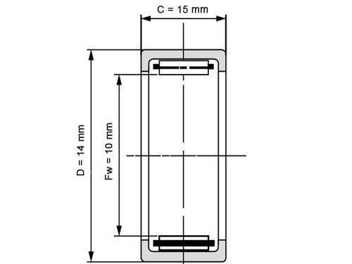 INA Naaldhulslager HK1015 (10x14x15mm)