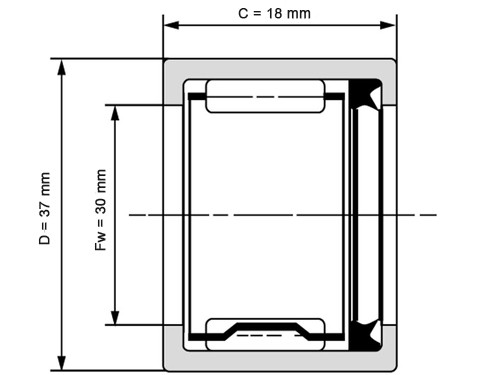 INA Naaldhulslager HK3018 RS L271 (30x37x18mm)