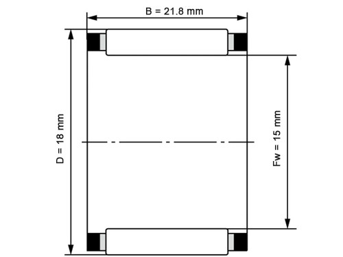 INA Naaldhulslager K15X18X22 ZW TV (15x18x22mm)