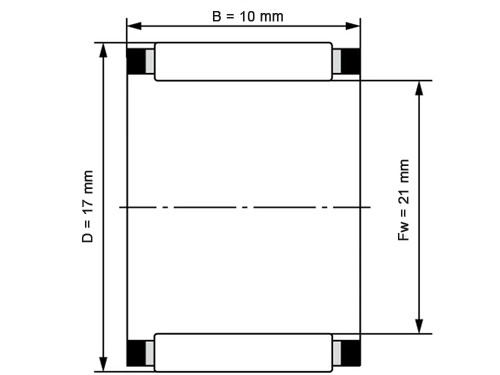 INA Naaldlager K17-21-10 (17x21x10mm)