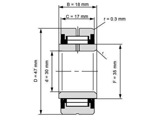 INA Naaldlager Met Binnenring NA4906 2RS (30x47x18mm)