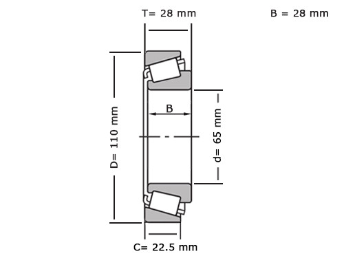 Timken Kegellager JM511946/JM511910 (65x110x28mm)