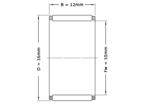 INA Naaldlager K10x16x12 TV (10x16x12mm)