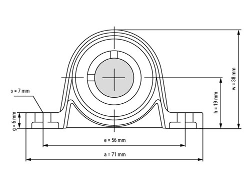 IBB Flenskogellager Staand UP001 (12mm)