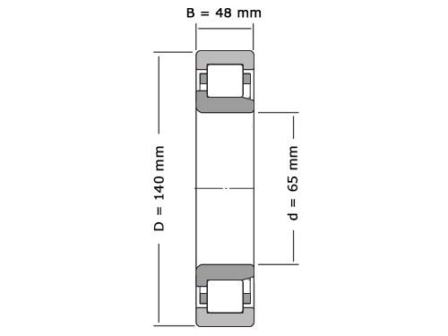 SKF Cilinderlager Eenrijig NJ2313 ECP C3 (65x140x48mm)