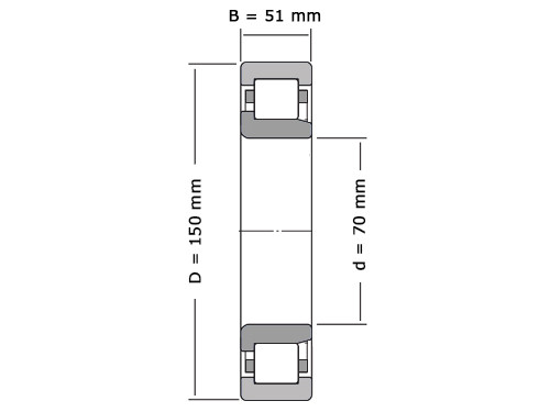 SKF Cilinderlager Eenrijig NJ2314 ECP (70x150x51mm)