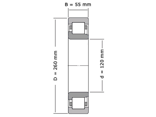 SKF Cilinderlager Eenrijig NJ324 ECJ (120x260x55mm)