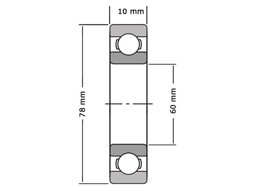 NKE Kogellager 6812/61812 C3 (60x78x10mm)