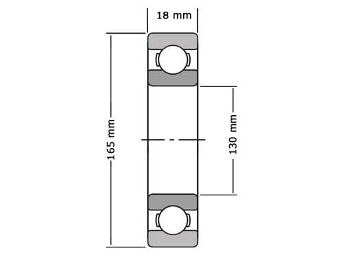 NKE Kogellager 6826/61826 2RSR (130x165x18mm)