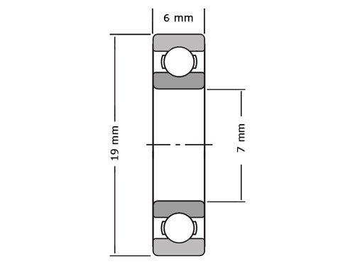 NKE Kogellager 607 2RSR (7x19x6mm)