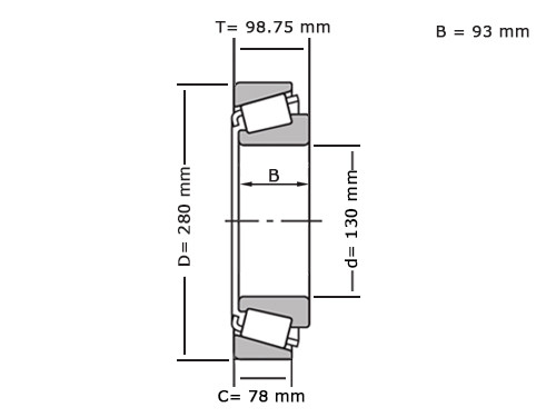NSK Kegellager 32326 (130x280x98.75mm)