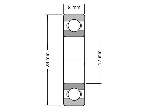 NSK Kogellager 6001 DDU C3 (12x28x8mm)