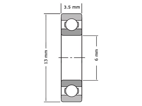 NSK Kogellager 686 M C3 (6x13x3.5mm)