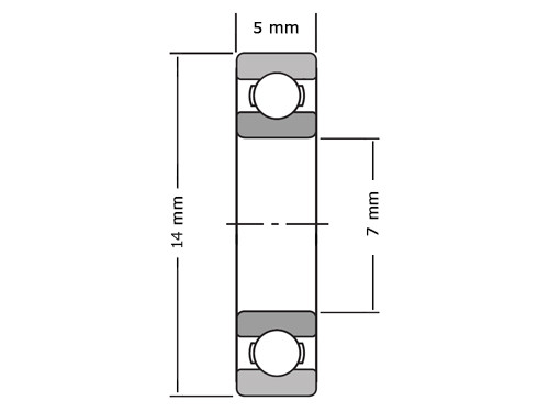 NSK Miniatuur Kogellager 687 VVM C3 (7x14x5mm)