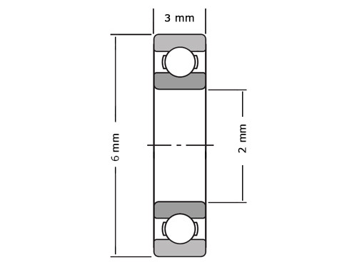 NSK Miniatuur Kogellager 692 ZZ M C3 (2x6x3mm)