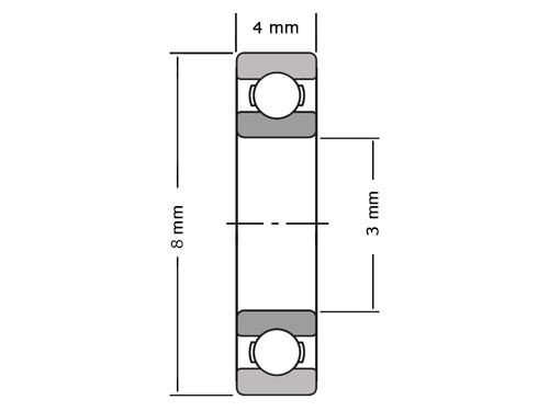 NSK Miniatuur Kogellager 693 ZZ1 M C3 (3x8x4mm)
