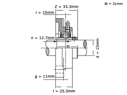 NSK Lagerblok Vierkant UCF202 (15mm)