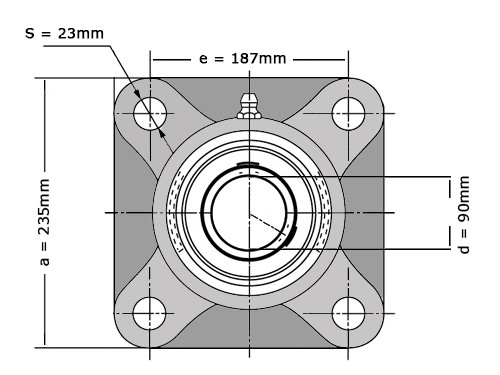 NSK Lagerblok Vierkant UCF218 (90mm)