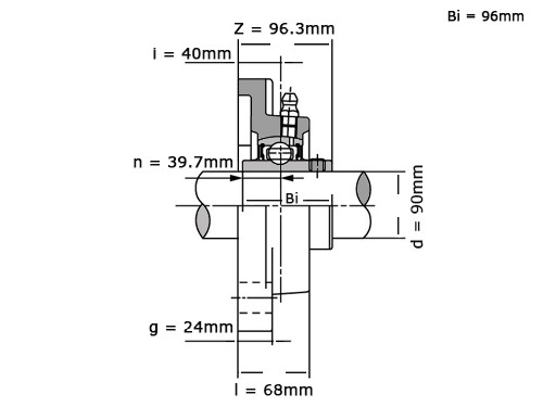 NSK Lagerblok Vierkant UCF218 (90mm)