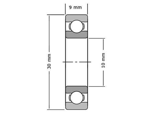 NTN Kogellager 6200 Z (10x30x9mm)
