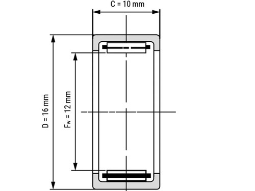 NTN Naaldhulslager HK1210 FM (12x16x10mm)