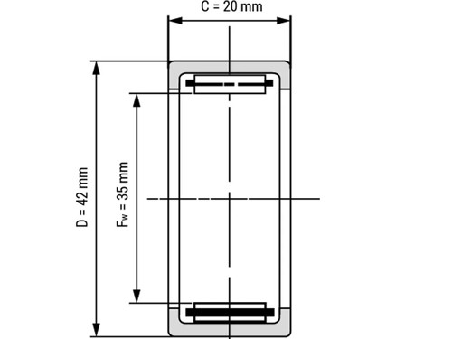 NTN Naaldhulslager HK3520 D (35x42x20mm)