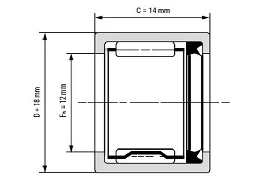 NTN Naaldhulslager HK1214 L 3AS (12x18x14mm)