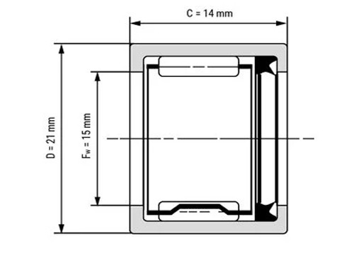 NTN Naaldhulslager HK1514 L 3AS (15x21x14mm)