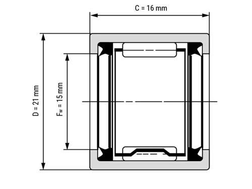 NTN Naaldhulslager HK1516 LL 3AS (15x21x16mm)