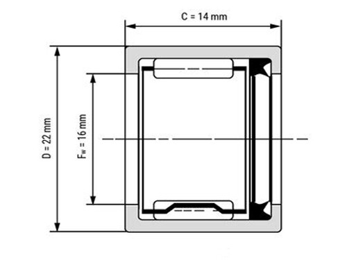 NTN Naaldhulslager HK1614 L 3AS (16x22x14mm)
