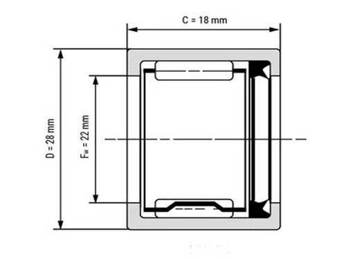 NTN Naaldhulslager HK2218 L 3AS (22x28x18mm)