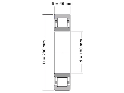 FAG Cilinderlager Eenrijig NU1036 M1 (180x280x46mm)