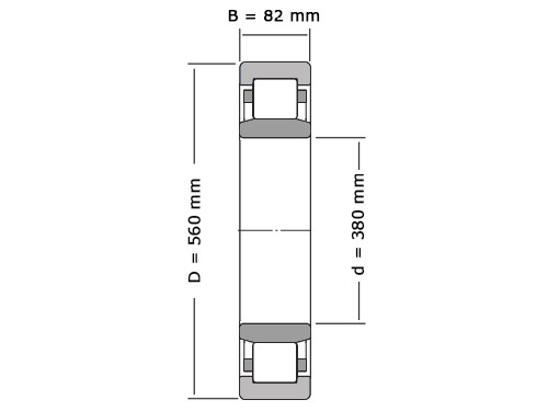 FAG Cilinderlager Eenrijig NU1076 M1 C3 (380x560x82mm)