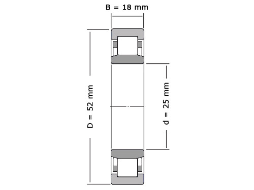 SKF Cilinderlager Eenrijig NU2205 ECP (25x52x18mm)