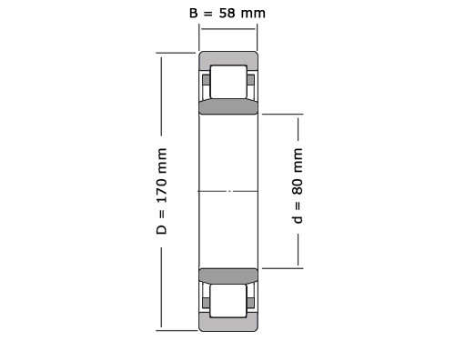 SKF Cilinderlager Eenrijig NU2316 ECML (80x170x58mm)