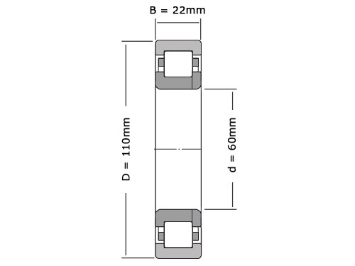 FAG Cilinderlager Eenrijig NUP212 E TVP2 (60x110x22mm)