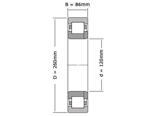 FAG Cilinderlager Eenrijig NUP2324 E M1 C3 (120x260x86mm)